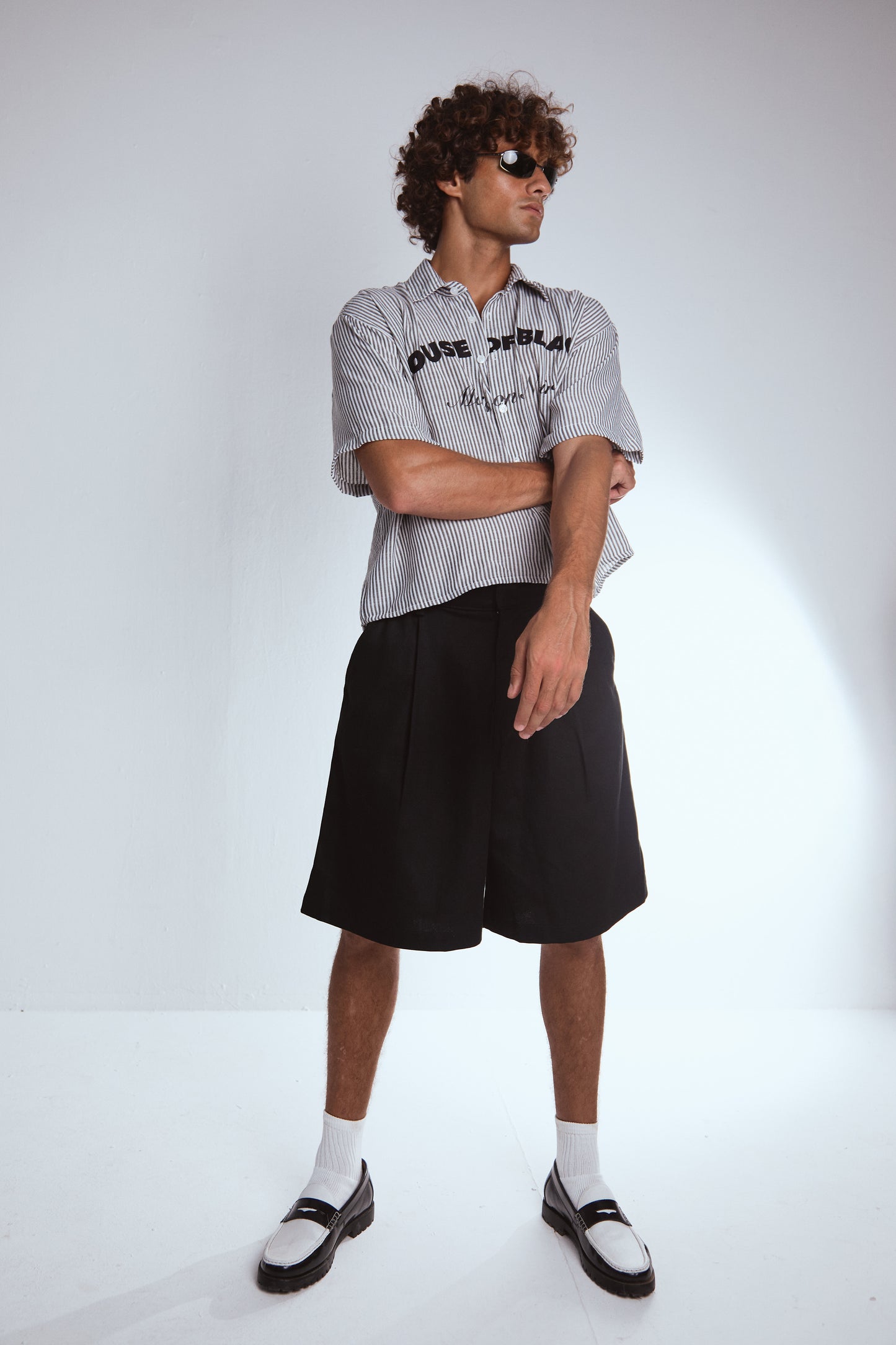 MAISON NOIR black pinstripe shirt