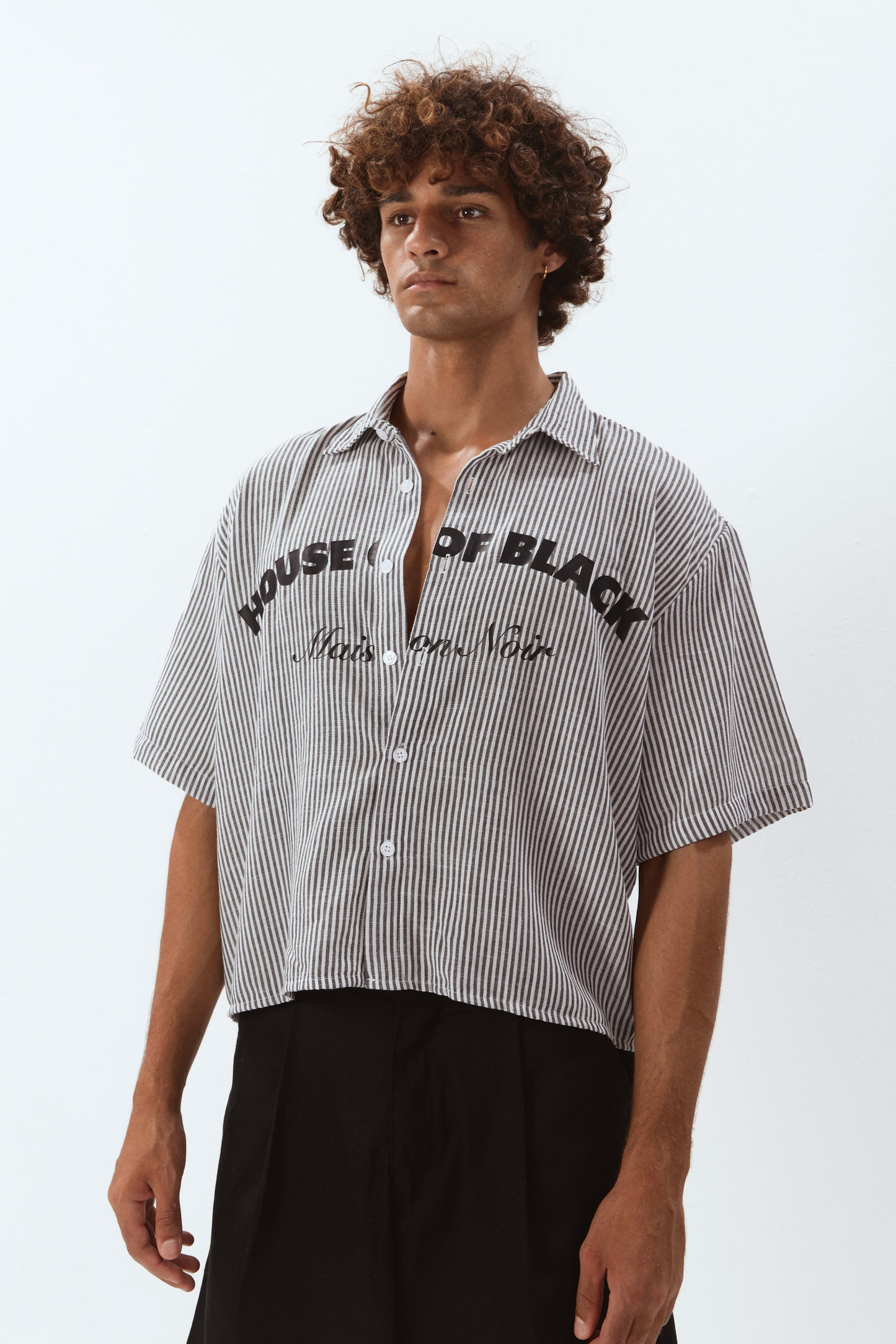 MAISON NOIR black pinstripe shirt