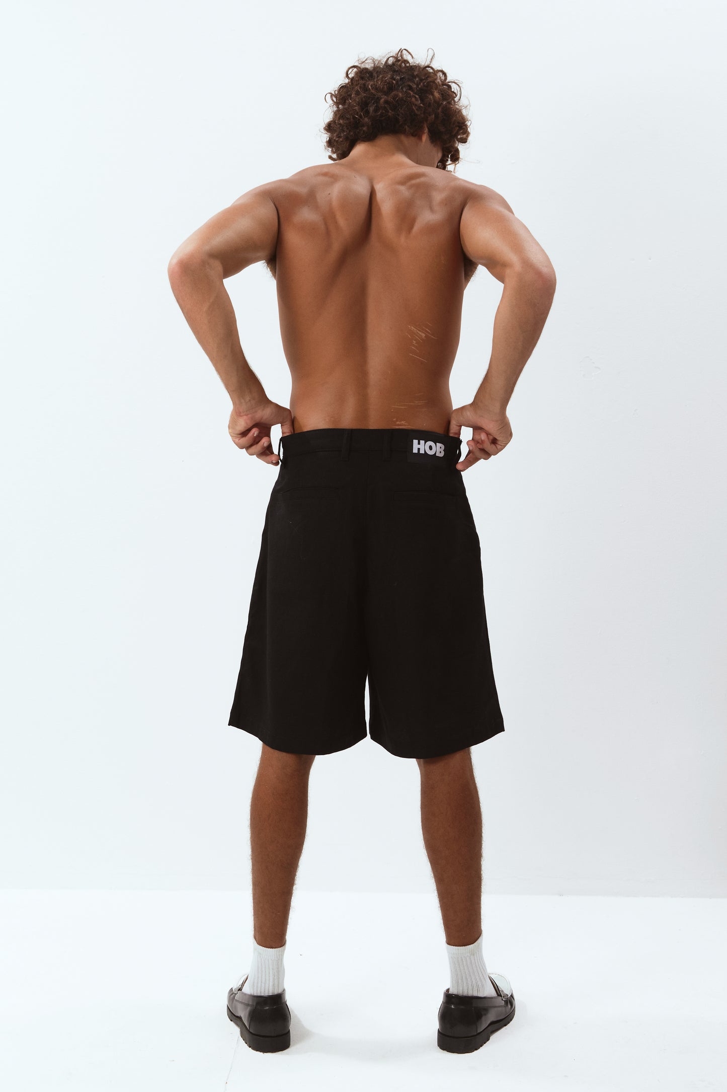 HOB pleated black balloon shorts