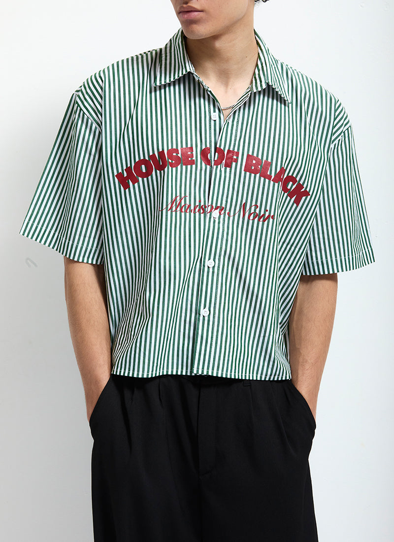 MAISON NOIR Green Pinstripe Shirt