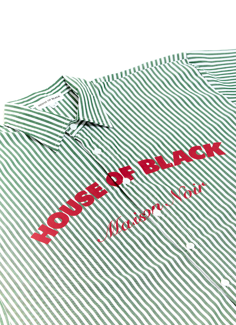 MAISON NOIR Green Pinstripe Shirt