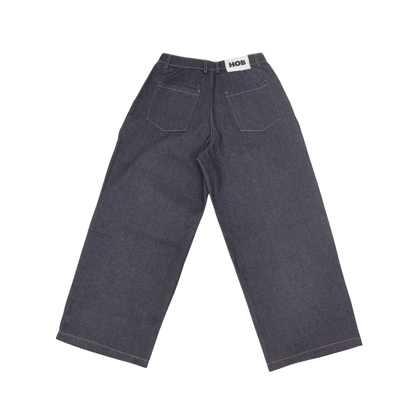 HOB pleated raw denim in Indigo