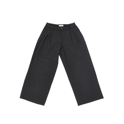 HOB pleated pinstripe pants in Black
