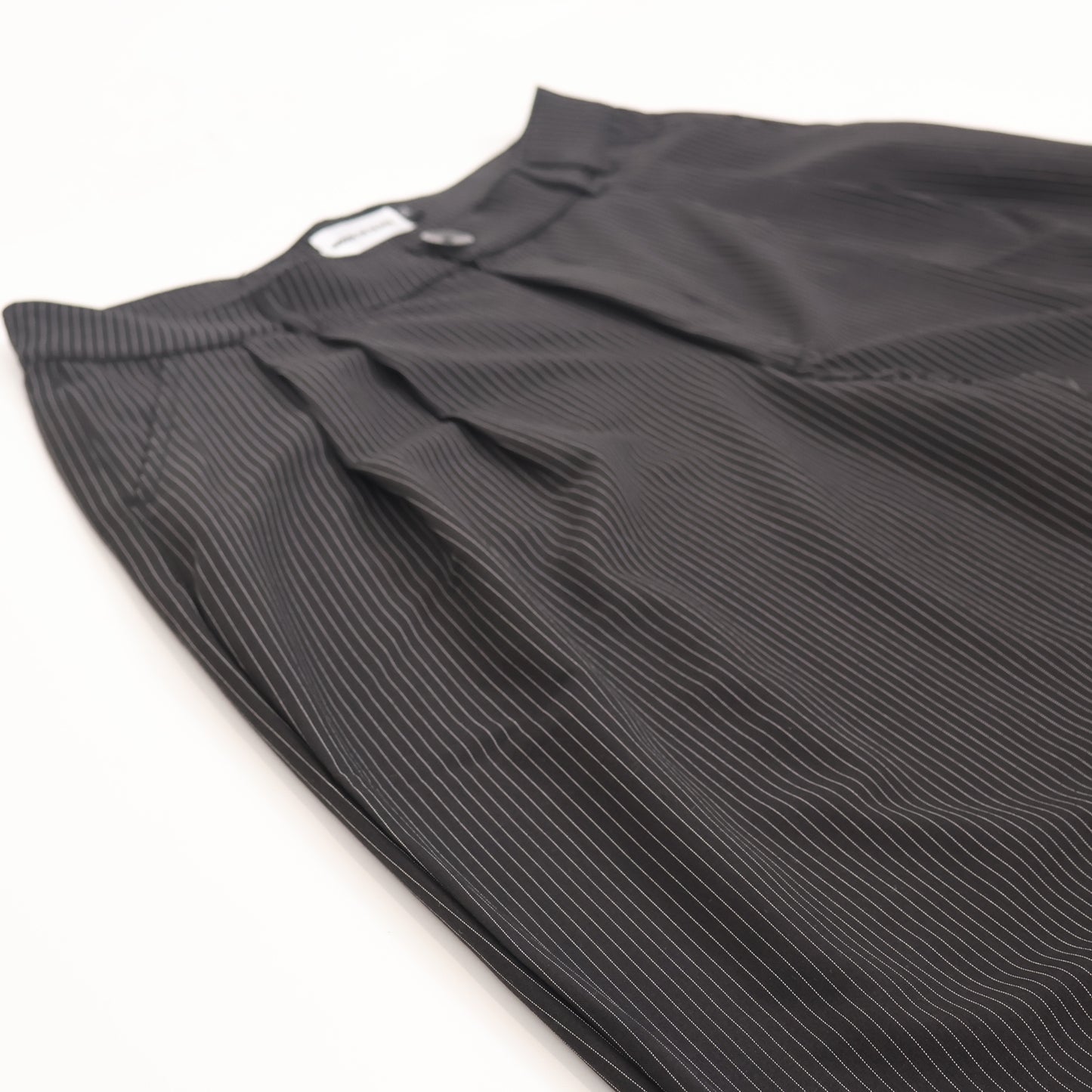 HOB pleated pinstripe pants in Black