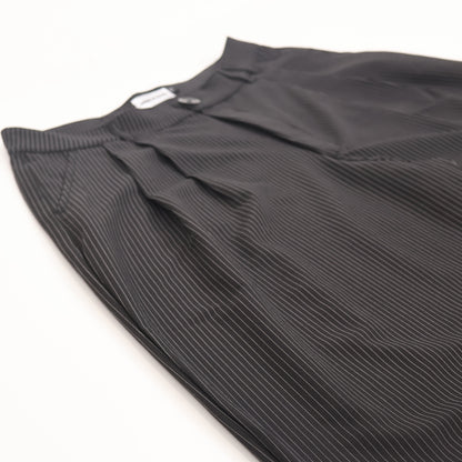 HOB pleated pinstripe pants in Black