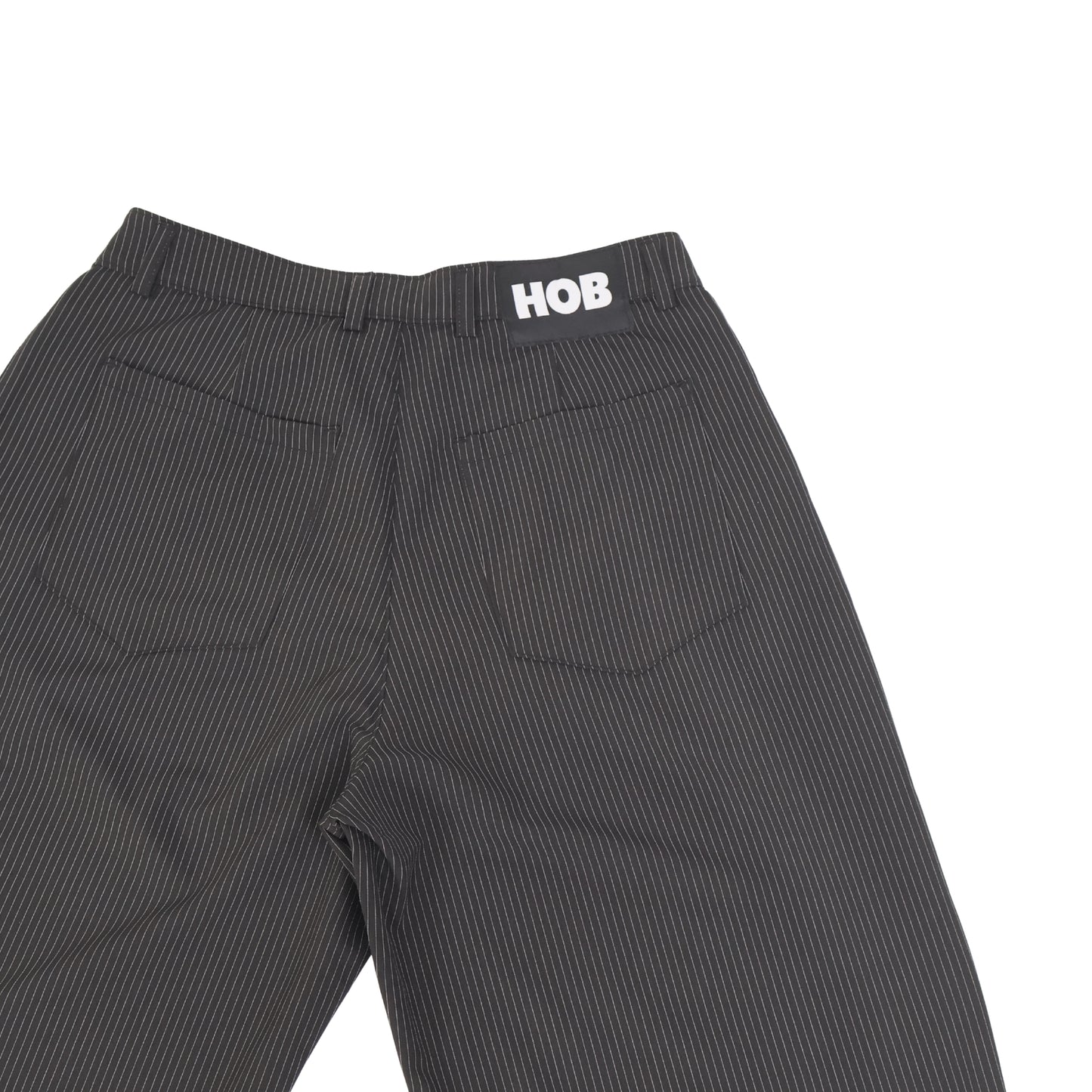 HOB pleated pinstripe pants in Black