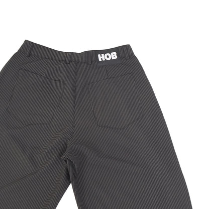 HOB pleated pinstripe pants in Black