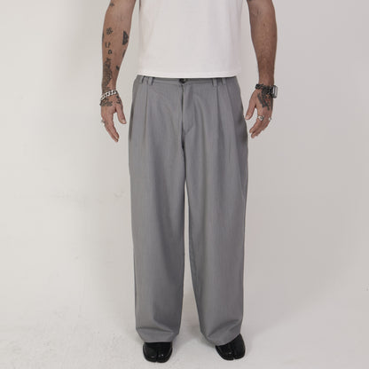 HOB pleated pinstripe pants in Grey