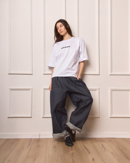 Patch logo tee in white
