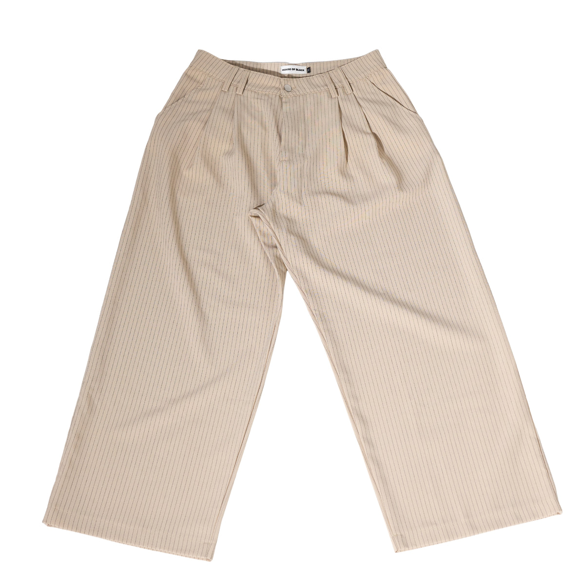 HOB pleated pinstripe pants in Beige
