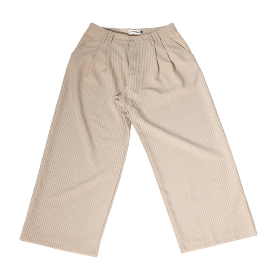 HOB pleated pinstripe pants in Beige