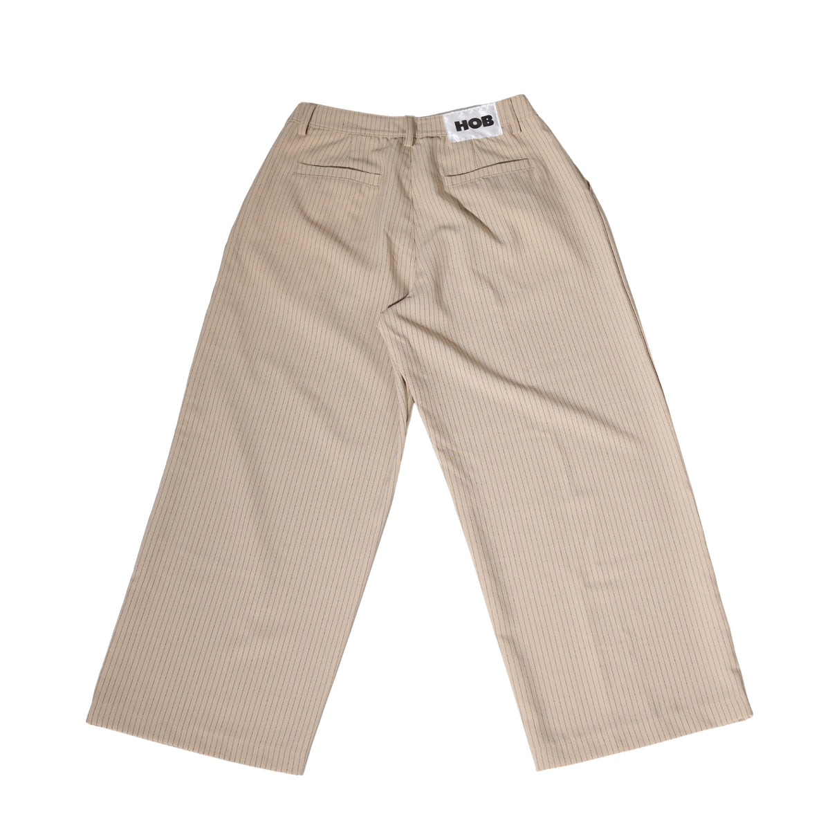 HOB pleated pinstripe pants in Beige