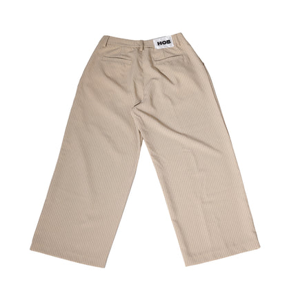 HOB pleated pinstripe pants in Beige