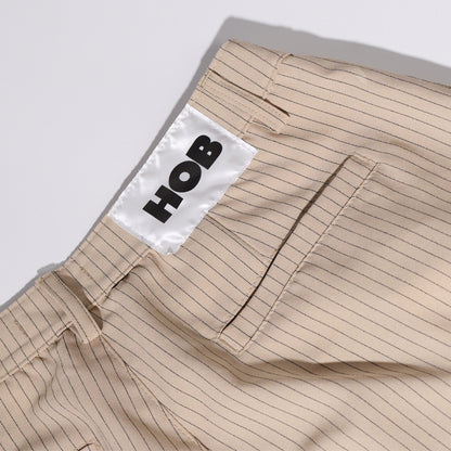HOB pleated pinstripe pants in Beige