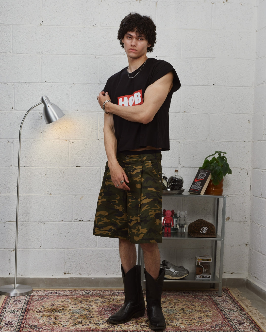 HOB Camo pleated shorts