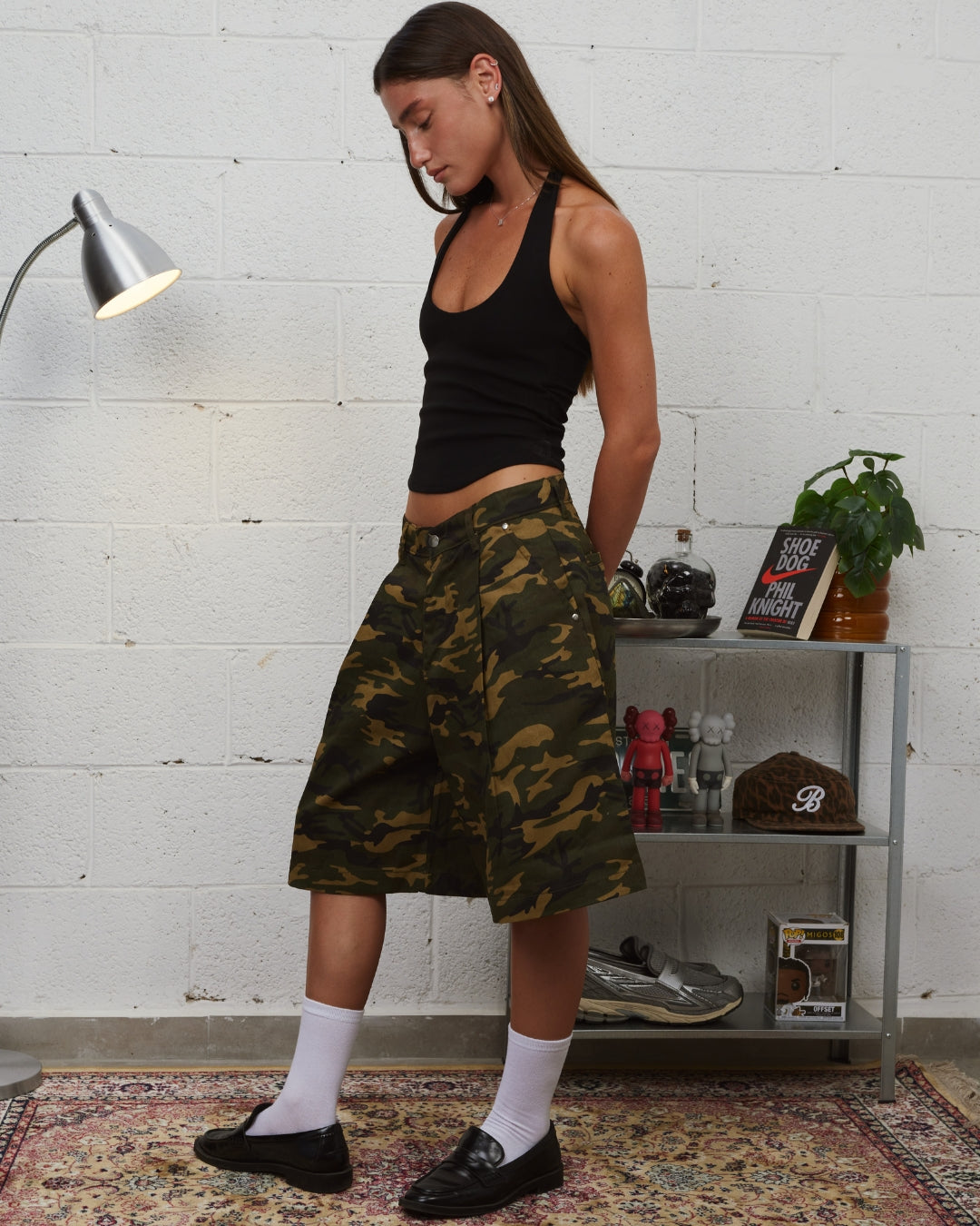 HOB Camo pleated shorts