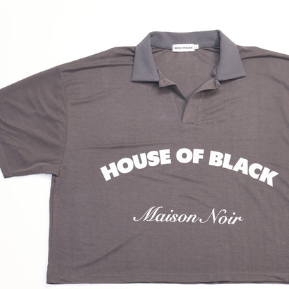 MAISON NOIR Grey cropped polo shirt