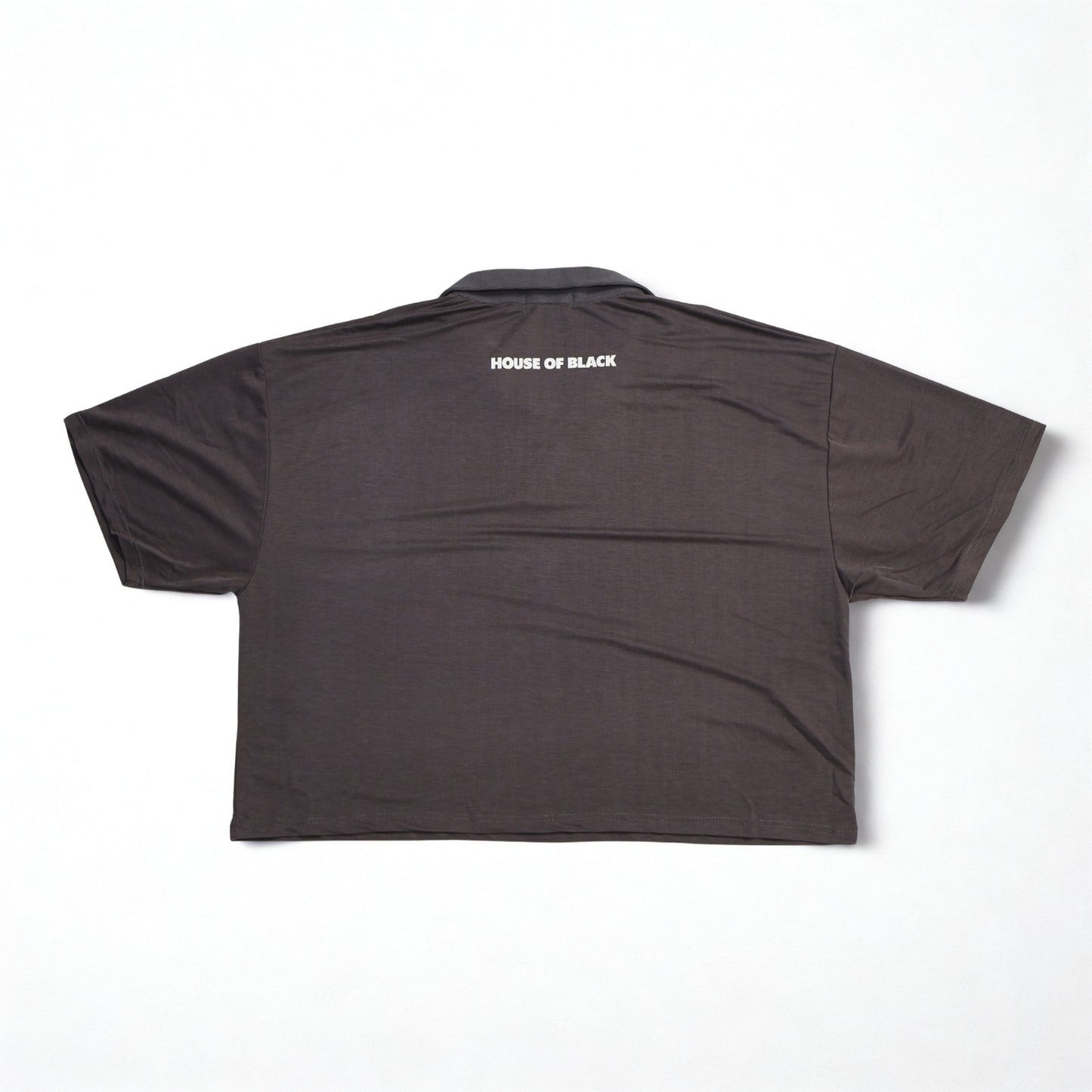 MAISON NOIR Grey cropped polo shirt