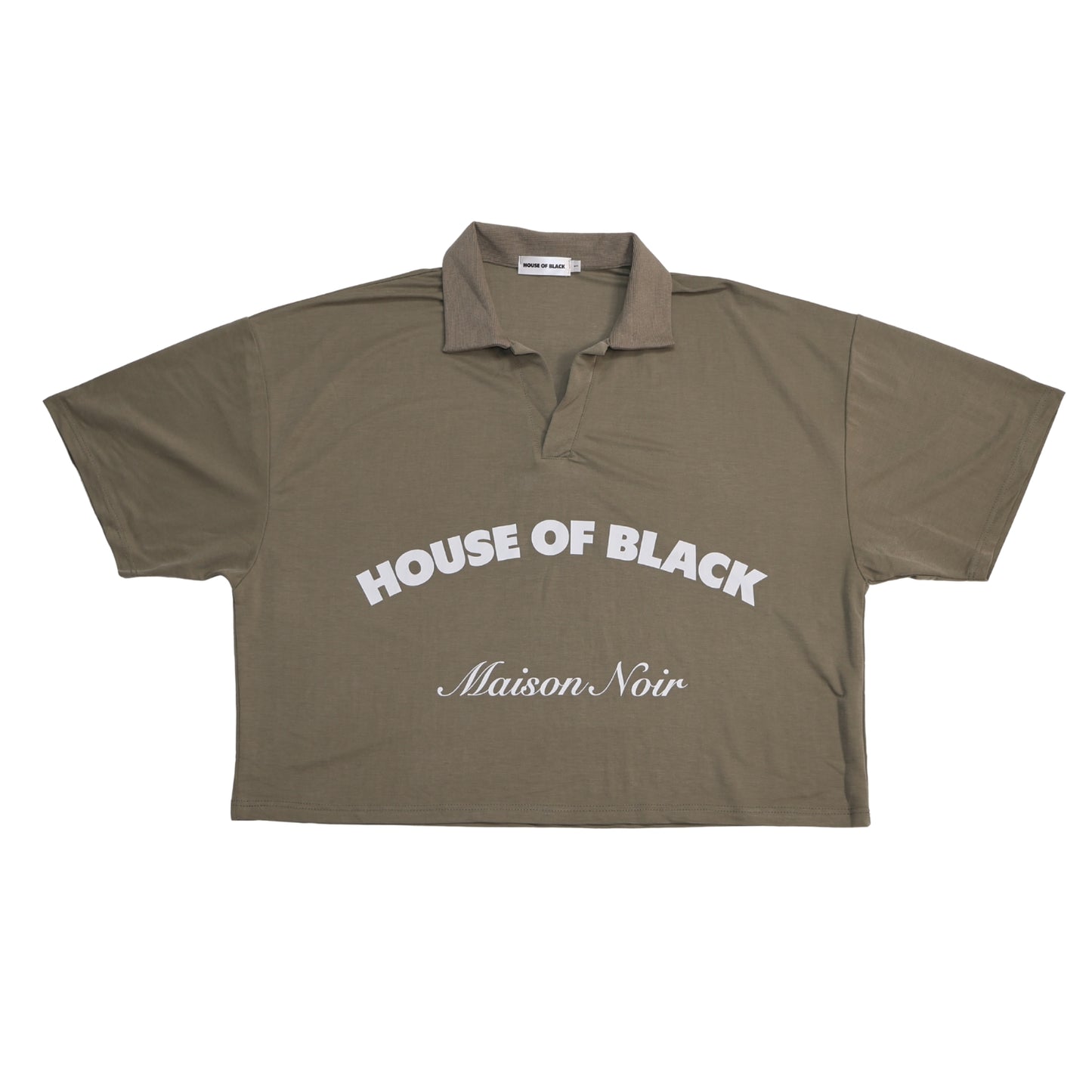 MAISON NOIR Green cropped polo shirt