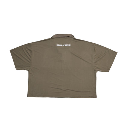 MAISON NOIR Green cropped polo shirt