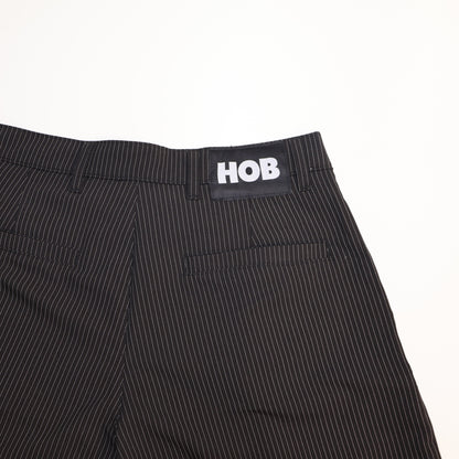 HOB pleated pinstripe balloon shorts in black